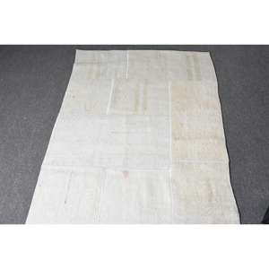 Alfombra Turca de 3x17.9 pies, Alfombra Marroquí Vintage de Lana Blanca y Azul - Product Image 3