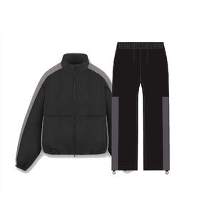 Conjunto de Dos Piezas de Chaqueta Cortavientos Impermeable y Transpirable Deportiva con Estampado Sólido para Hombre, Invierno 2026, Trajes Deportivos Ligeros al por Mayor - Product Image 6