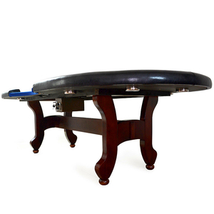 Mesa de póker plegable de patrón redondo de lujo moderno Mesa de madera de venta de casino personalizable de la mejor calidad para juegos de azar Mahjong - Product Image 3