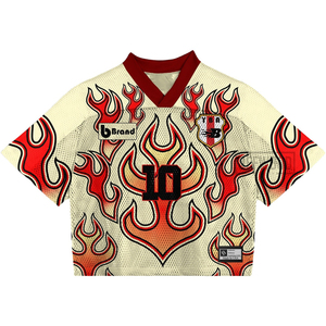 Haute qualité rétro maillot de football léger Streetwear surdimensionné américain maille maillot Football personnalisé nom de l'équipe - Product Image 6