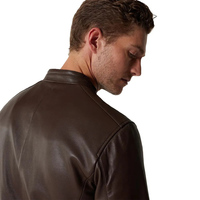 Vestes en cuir pour moto d'hiver classiques réversibles coupe-vent pour hommes, personnalisées avec un motif en relief