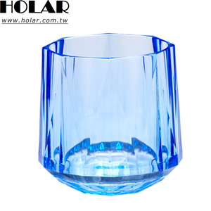 [Holar] Taiwan Made Plastique Rétro Bleu Diamant Design Gobelet Verre pour Whisky Vin Vodka Cocktail Brandy - Product Image 1