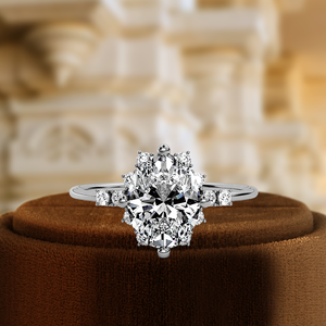 IGI Certified 1ct Oval Lab Grown Diamond Solitaire Starburst Anillo de Compromiso 14K Oro sólido con material de 18K Joyería de boda - Product Image 3