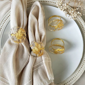 Anneaux de serviette en résine, restaurant, mariage, fête, décoration de table, fabrication artisanale, anneaux de serviette en résine personnalisés - Product Image 1