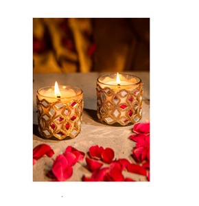 Bougeoir en métal et en cire de verre de vente chaude Look simple pour la conception de décor de table Verre votif, de haute qualité, pot de bougie - Product Image 1