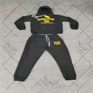 Ensemble survêtement de sport unisexe avec logo personnalisé, sweat-shirt et pantalon de jogging Hobton, 100% coton molleton, séchage rapide, hiver - Product Image 2