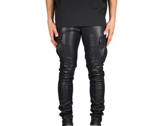 Pantalones Cargo de Cuero para Hombre, de Alta Calidad, Ecológicos, Resistentes al Viento, Casuales, de Color Sólido, Top Ventas, Unisex, Cintura Alta - Product Image 1