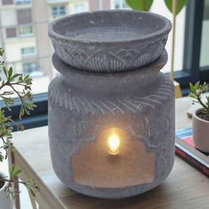 Adorable brûleur d'huile en pierre ollaire |   Diffuseur d'huiles essentielles en pierre naturelle artisanale |   Décoration Maison & Spa |   Commandes en gros - Product Image 1