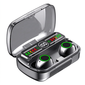 หูฟังบลูทูธ M100 TWS แบบใส่ในหู รุ่น 5.3 ไร้สาย พร้อมเคสชาร์จแบบพาวเวอร์แบงค์ กันน้ำระดับ IPX7 - Product Image 1
