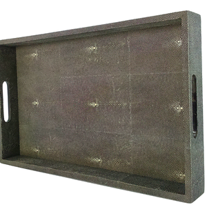 Wholesale Rectangle Shagreen Faux Decorative Serving <b>Tray</b> Coffee Table Room Decor <b>Trays</b> - Product Image 4