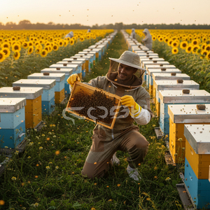 ชุดเลี้ยงผึ้งพร้อมผ้าคลุมหน้าและแขนยาว ป้องกันการถูกต่อย ระบายอากาศได้ดี เหมาะสำหรับการจัดการผึ้ง การเก็บน้ำผึ้ง และการใช้งานในโรงเลี้ยงผึ้ง - Product Image 4