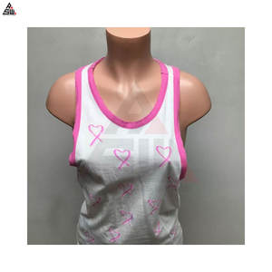 Débardeurs de sport pour femmes sans manches, coupe ample, yoga, sport actif, salle de sport, exercice, devant 100% coton, prix bas en vente - Product Image 4