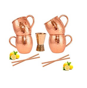 Handcrafted Super Quality Copper <b>Mugs</b> Hammered <b>Mugs</b> Stainless Steel Finishing With Brass Handle for Drinking - Product Image 6