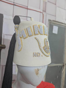 Nuevos Pasadores de Borla para Sombrero Fez Blancos, Reproducción Personalizada, 100% Lana, Bordado a Mano, Adornados con Pedrería, Transpirables, para Uso Casual al Aire Libre - Product Image 3