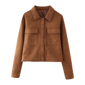 Женская замшевая куртка с лацканами - Product Image 3