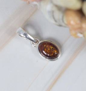 Bisel de forma ovalada de ámbar Báltico genuino, piedras preciosas, colgantes simples de Plata de Ley 925 sólida, joyería fina, colgantes de ámbar para mujer - Product Image 2