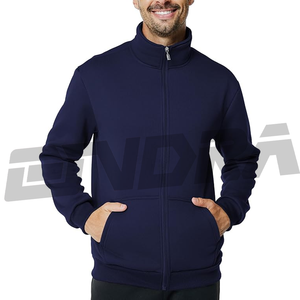 Sudadera de lana con cremallera completa para hombre, chaqueta ligera con cuello falso, manga larga, tacto suave, estilo informal, ajuste cómodo, ropa de abrigo de moda - Product Image 4