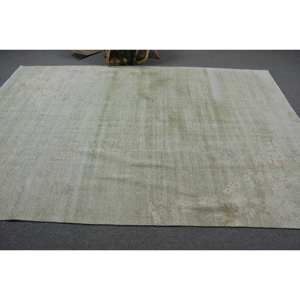 Alfombra turca Vintage moderna de 6,3x9,5 pies, diseño clásico de retazos verdes, área grande, rectángulo, patrón abstracto, Alfombra de habitación de látex de lana - Product Image 3