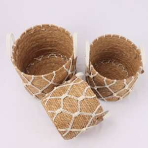 Panier de plantation en jacinthe d'eau tissé, décoration de maison écologique, fait à la main, réutilisable, intérieur/extérieur - Product Image 2