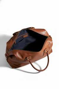 Brown Genuine Leather Casual Foldable Mini <b>Duffle</b> <b>Bag</b> <b>Women</b> Vintage Barrel Purse <b>Small</b> Weekender Satchel Crossbody Handbag - Product Image 6