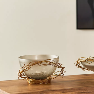 Bol de service alimentaire en acier inoxydable or pur avec motif floral pour les dattes de chocolat fruits et noix de vente d'usine de fête - Product Image 5