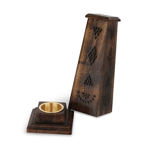 Quemador de Incienso de Madera Hecho a Mano con Orificio Ventilado, Porta Incienso Bakhoor, Diseño Árabe para Decoración de Ramadán, Regalo para el Hogar de Oriente Medio - Product Image 1