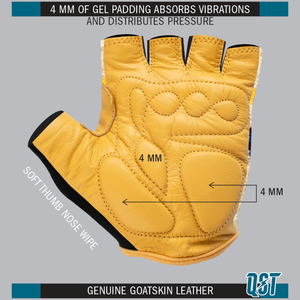 Direct usine Logo personnalisé demi-doigt gants de cyclisme respirant anti-dérapant en cuir véritable crochet boucle fermeture unisexe vélo - Product Image 5