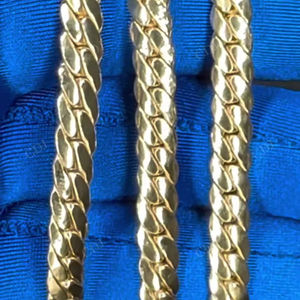 India Factory Customizable Cuban Link <b>Chain</b> 22 Inch 7.75CTW Plain Sterling Silver Yellow <b>Gold</b> <b>Plated</b> Hip Hop Women's Rapper's - Product Image 1