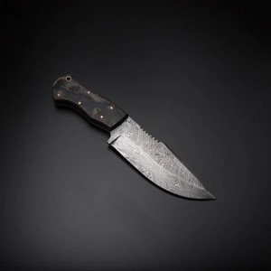 มีดเหล็กดามัสกัสทำด้วยมือแบบกำหนดเองมีดด้ามไม้กลางแจ้งเพื่อความอยู่รอดในการตั้งแคมป์ - Product Image 2