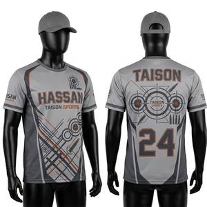 เสื้อแข่งผู้ชาย พรีเมียม 160 GSM โพลีเอสเตอร์ ระบายอากาศได้ดี สีเทา ดำ ส้ม ดีไซน์แบบแผง ทรงแอธเลติก พิมพ์ลายแบบซับลิเมชั่น โลโก้สั่งทำได้ - Product Image 1
