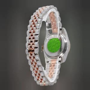 Reloj de Pulsera de Alta Calidad para Hombre, Chapado en Oro Rosa, Completamente Adornado con Diamantes de Moissanita, Estilo Hip Hop, para Eventos y Fiestas, en Venta - Product Image 4