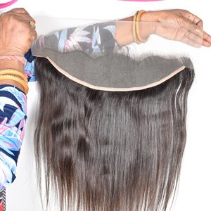 Cabello Frontal Natural de la Mejor Calidad para Exportación, 13x4, Liso, Negro, Textura Suave, Puntas Gruesas y Saludables, Disponible para la Venta en Línea - Product Image 4