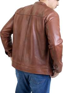 Veste en cuir véritable durable de style High Street pour hommes, disponible en différentes couleurs au prix de gros - Product Image 4