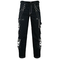 Pantalon de mode gothique foncé à crâne blanc pour homme - Streetwear audacieux avec un design de crâne unique
