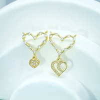18K Plaqué Or Coeur Diy Pendentifs Zircon Cz Micro Pave Garçon Et Fille Enfant Enfants Charmes Pour Collier Fabrication de Bijoux Accessoires