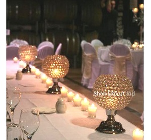 Artisanat fait à la main de haute qualité cristal argent bougeoir Base en métal centres de table de luxe pour événement de mariage - Product Image 2