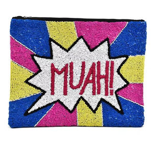 Declaración de moda hecha a mano MUAH Multicolor bordado con cuentas Mini bolso con cremallera hermosa elegante Top de moda de la India - Product Image 1