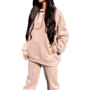 Ensemble sweat à capuche et pantalon de survêtement en molleton 100 % coton personnalisé par le fabricant, style vintage 2-en-1, streetwear, survêtement pour homme, grandes tailles, vêtements d'hiver - Product Image 3