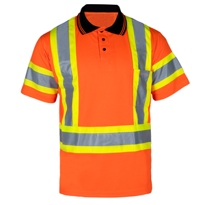 High Visibility 100% Polyester Polo <b>Shirt</b> <b>Men</b> Custom Hi Vis Safety Workwear Uniform Two Tone Reflective Strips Work Wear <b>Shirts</b> - Product Image 1