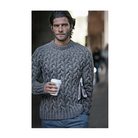 Pull en coton tricoté gris clair pour homme, motif floral, grande taille, coupe classique, manches longues, qualité supérieure, tendance mode hiver