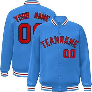 Nouveau streetwear personnalisé Vestes de baseball universitaire à manches longues Prix d'usine Vêtements de sport en toile bon marché avec col montant - Product Image 4