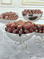 Support de service à chocolat islamique, plateau rond en métal design pour décoration de mariage, 24 pièces