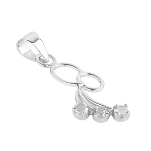 Handmade 925 Sterling Silver <b>Pendant</b> with Natural White Topaz <b>Emerald</b> Cut Charm for Women Shah Gems - Product Image 2