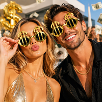 Lunettes amusantes en forme de dollar électroplaqué, décorations de fête originales, lunettes d'anniversaire fantaisie, accessoires de photomaton amusants et virals
