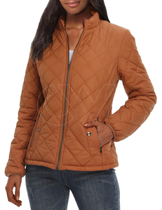 แจ็กเก็ตบุขนกันหนาวสำหรับผู้หญิง, บุนวมน้ำหนักเบามีซิปลายสีพื้นย้อมสีธรรมดาระบายอากาศได้ดี - Product Image 5