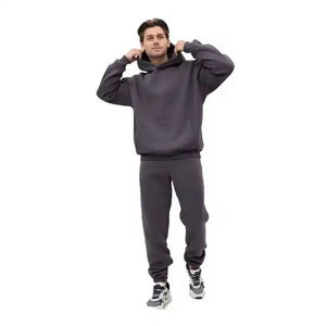 Custom High Quality Solid Winter 100% Cotton <b>Fleece</b> Casual Custom Logo Pullover <b>Hoodie</b> Tracksuits <b>Oversized</b> Drop Shoulder - Product Image 3
