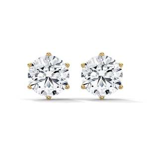 Pendientes de Diamantes de 1.5 Quilates, Corte Redondo, Tipo Solitario - Product Image 1
