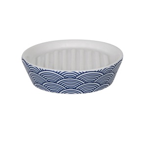 Portasapone in ceramica MSV 'Bento' bianco e blu - Product Image 1