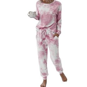 Chándal de sublimación con estampado de logotipo personalizado Tie Dye transpirable ligero 100% algodón Trending Tie Dye chándal de mujer - Product Image 6