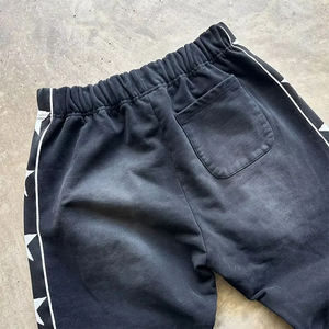 Pantalon de survêtement évasé lavé à l'acide pour hommes pantalon de survêtement en coton éponge français lourd avec taille moyenne avant plat Style de rue - Product Image 3